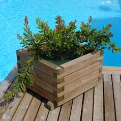 Square Wooden Planter 063